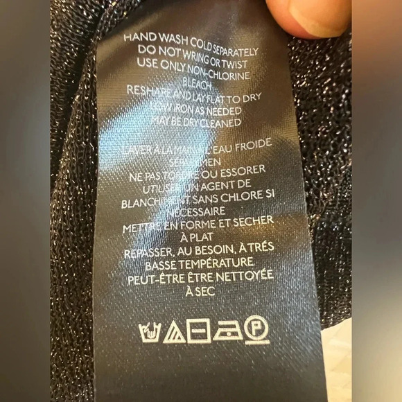 NWT new Anthropologie Pilcro metallic sleeveless hooded sweater top SMALL black - Picture 7 of 15